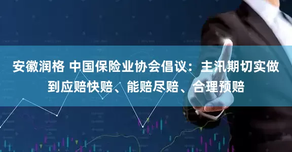 安徽润格 中国保险业协会倡议：主汛期切实做到应赔快赔、能赔尽赔、合理预赔